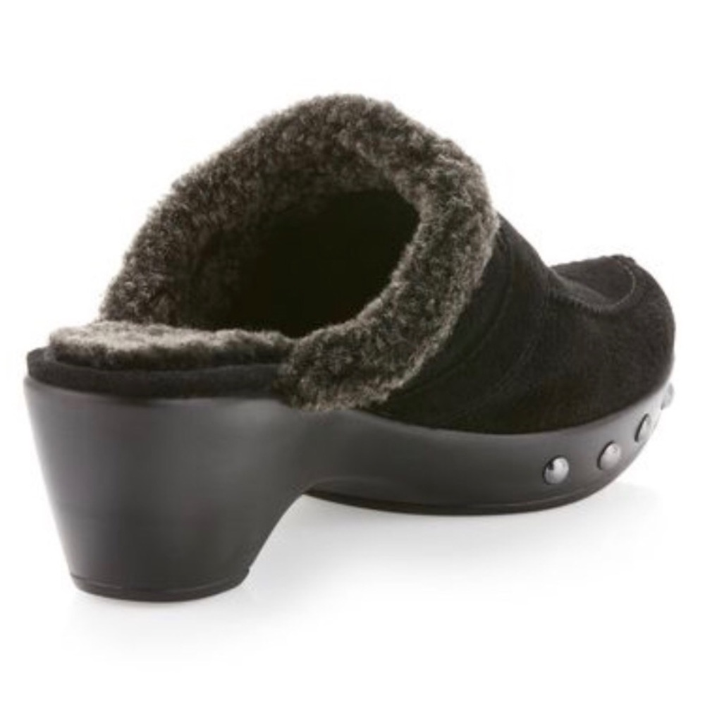 Stuart Weitzman ✦ Shearling Lined Suede Clog - Picture 1 of 10